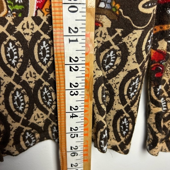 Prima Bella VTG Y2K SZ M Artsy Long Sleeve sequins Fall Paisley Cardigan Sweater - Picture 13 of 14